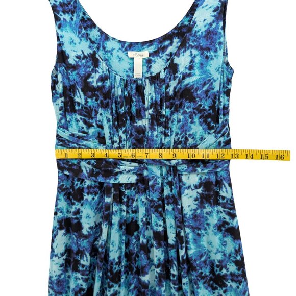 Soma Tie Dye Maxi Dress Aqua Navy Black Sleeveless Stretch Pullover Size S - Picture 9 of 9